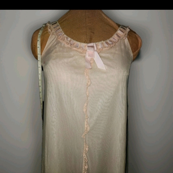 Vintage Pink Odette Barsa Sleeveless Nylon Gown Negligee - Picture 6 of 7
